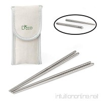 Stainless Steel Chopsticks- Twist Apart Reusable Travel Chopsticks with Pouch by D'Eco (2 Sets) - B00OTSYQQ8